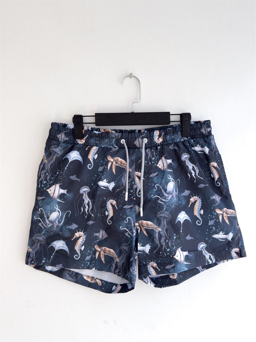 Seahorse Patterned Swim Shorts