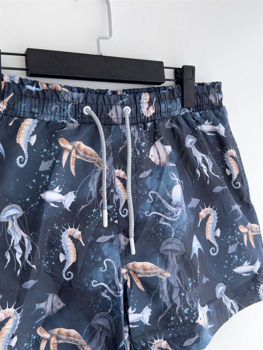 Seahorse Patterned Swim Shorts