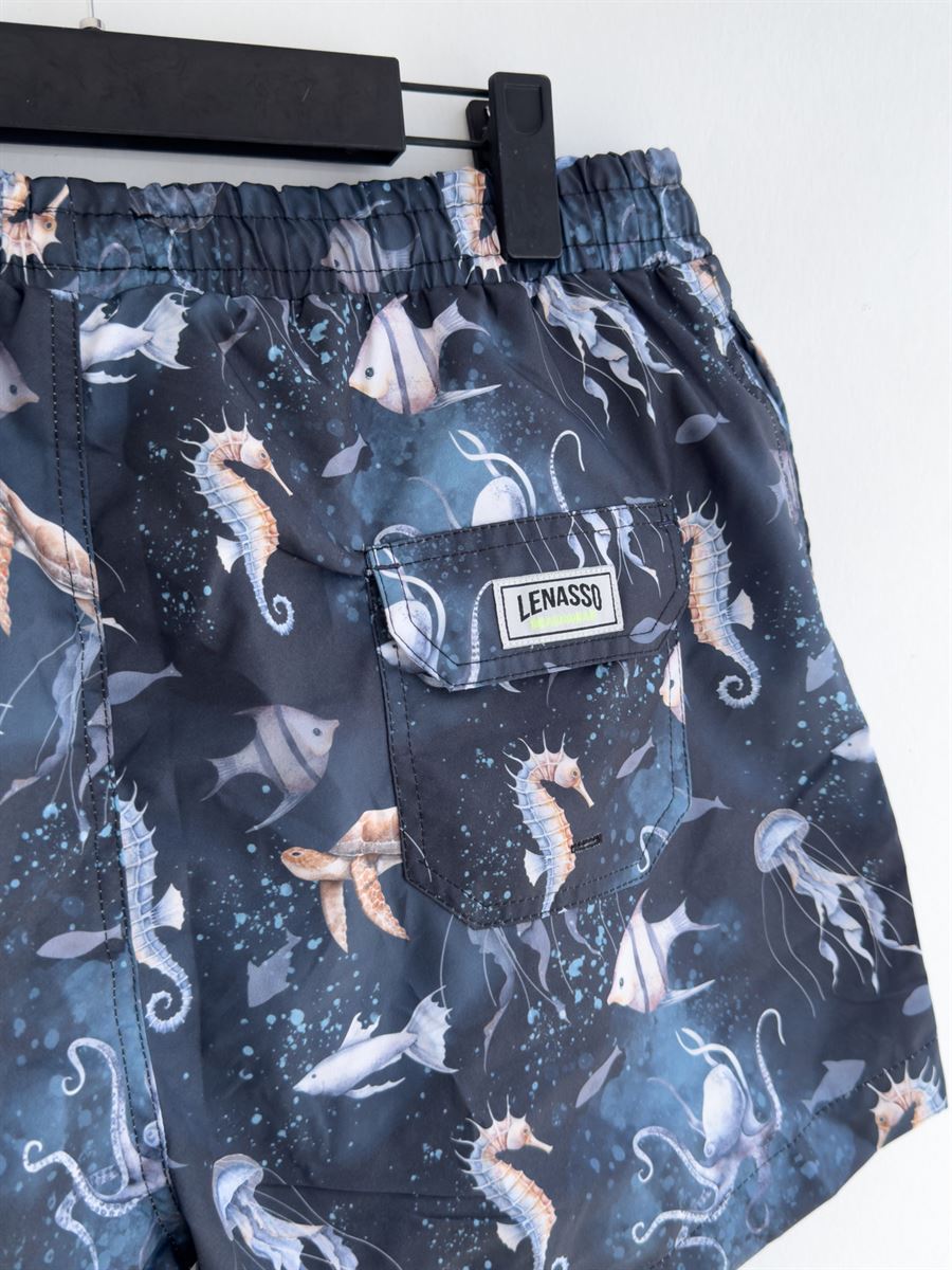 Seahorse Patterned Swim Shorts