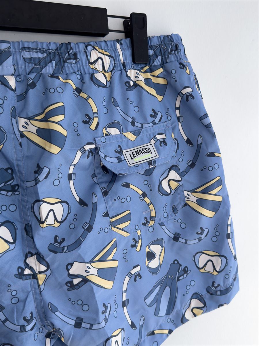 Diver Patterned Swim Shorts
