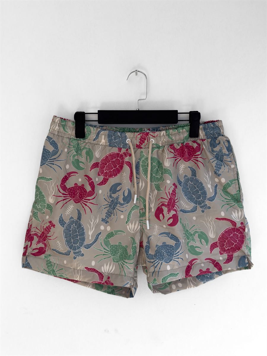 Crab Patterned Swim Shorts