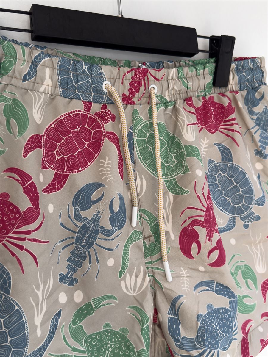 Crab Patterned Swim Shorts
