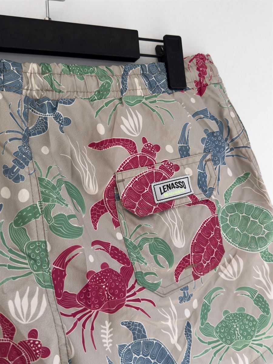 Crab Patterned Swim Shorts