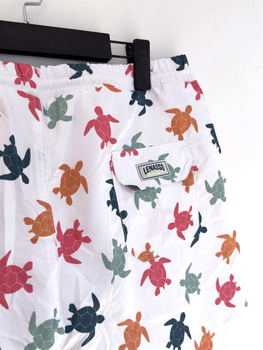 Turtle Patterned Swim Shorts