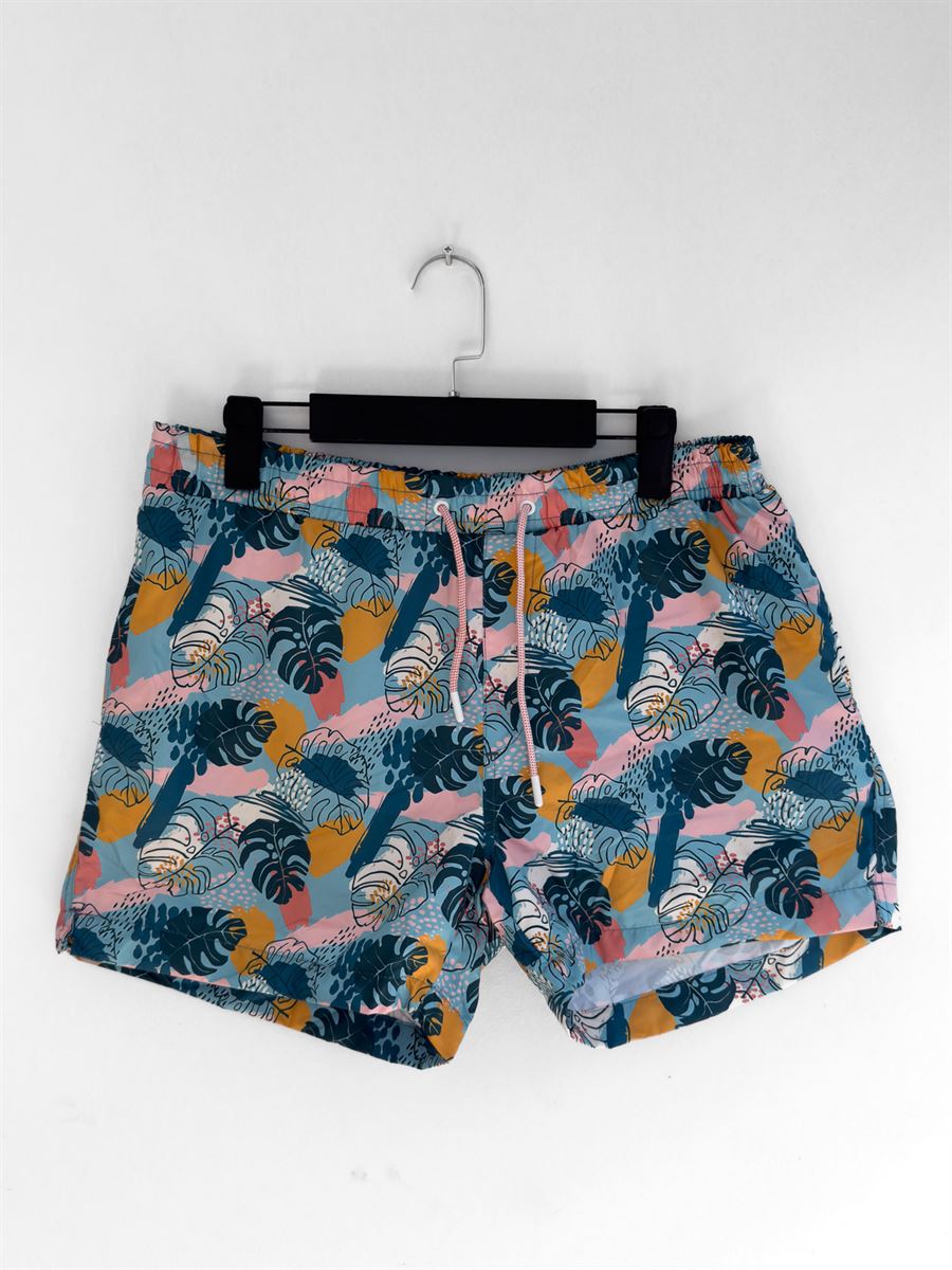 Leaf Patterned Swim Shorts