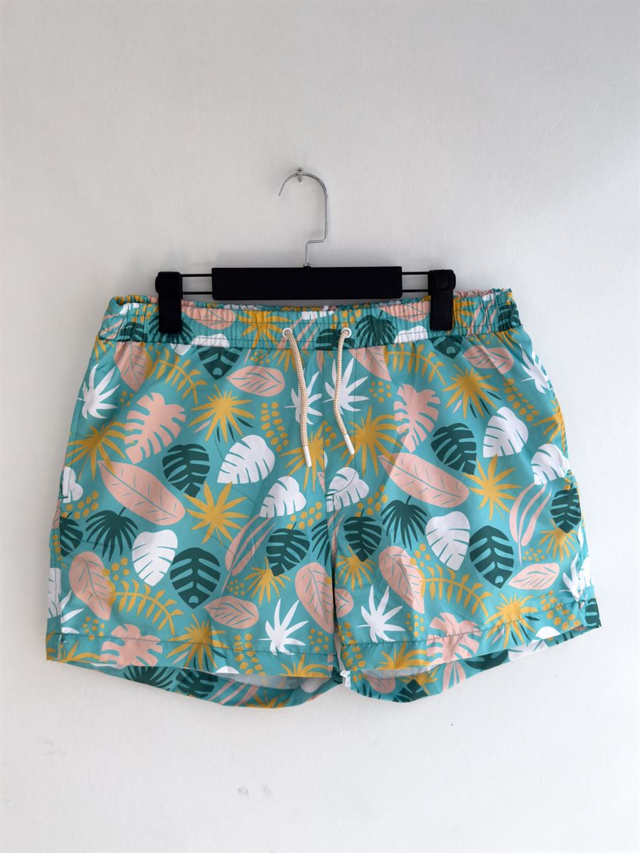 Leaf Patterned Swim Shorts