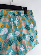 Leaf Patterned Swim Shorts