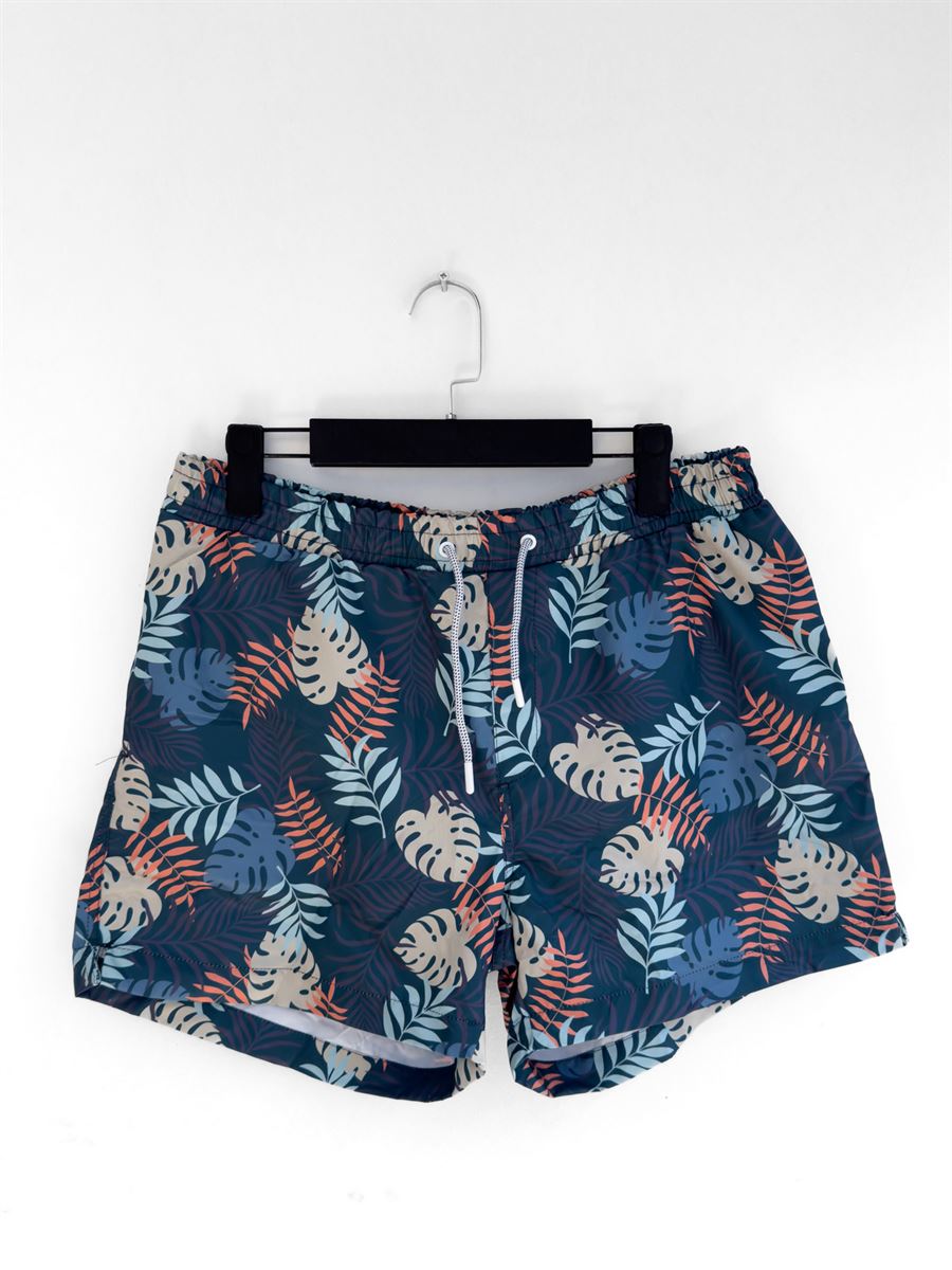 Leaf Patterned Swim Shorts
