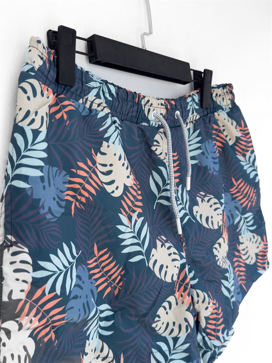 Leaf Patterned Swim Shorts