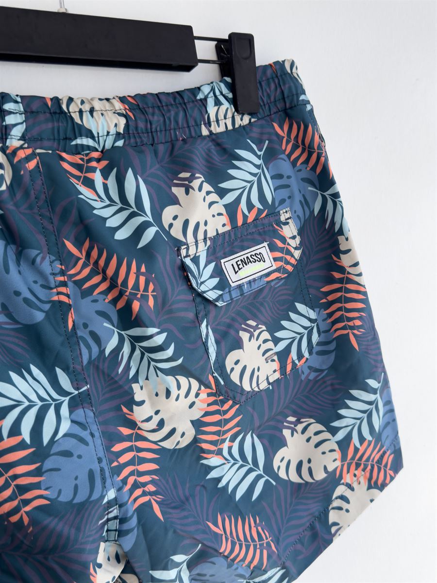 Leaf Patterned Swim Shorts