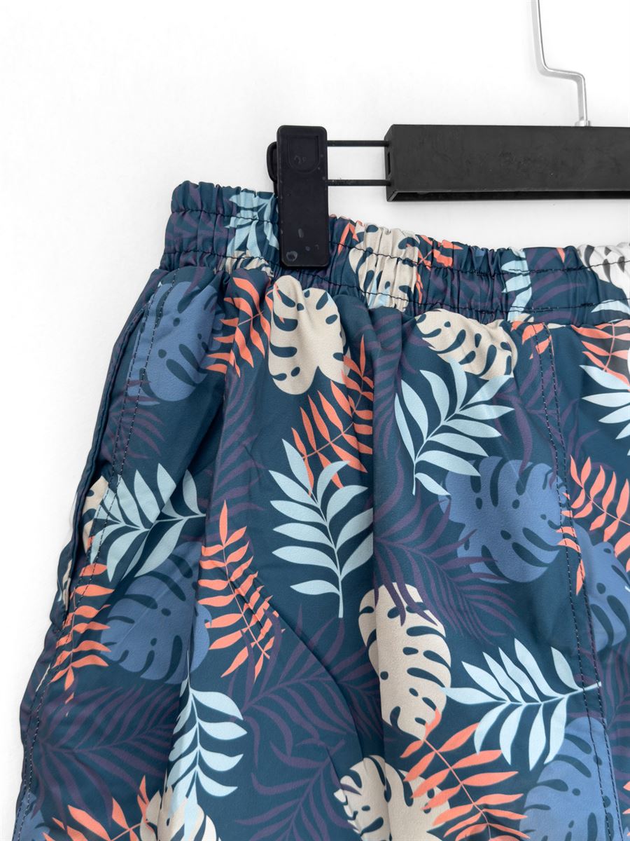 Leaf Patterned Swim Shorts