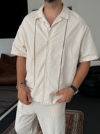 Knit Embroidered Short Sleeve Shirt