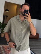 Knit Embroidered Short Sleeve Shirt