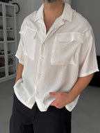Off-White Double Pocket Short-Sleeved Shirt V-709