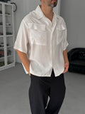 Off-White Double Pocket Short-Sleeved Shirt V-709