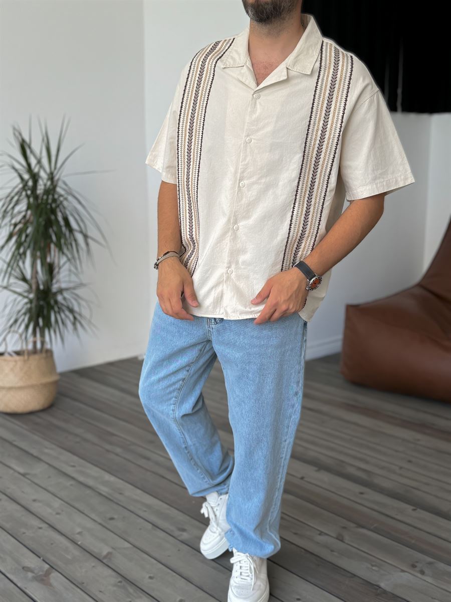 Embroidered Short Sleeve Shirt