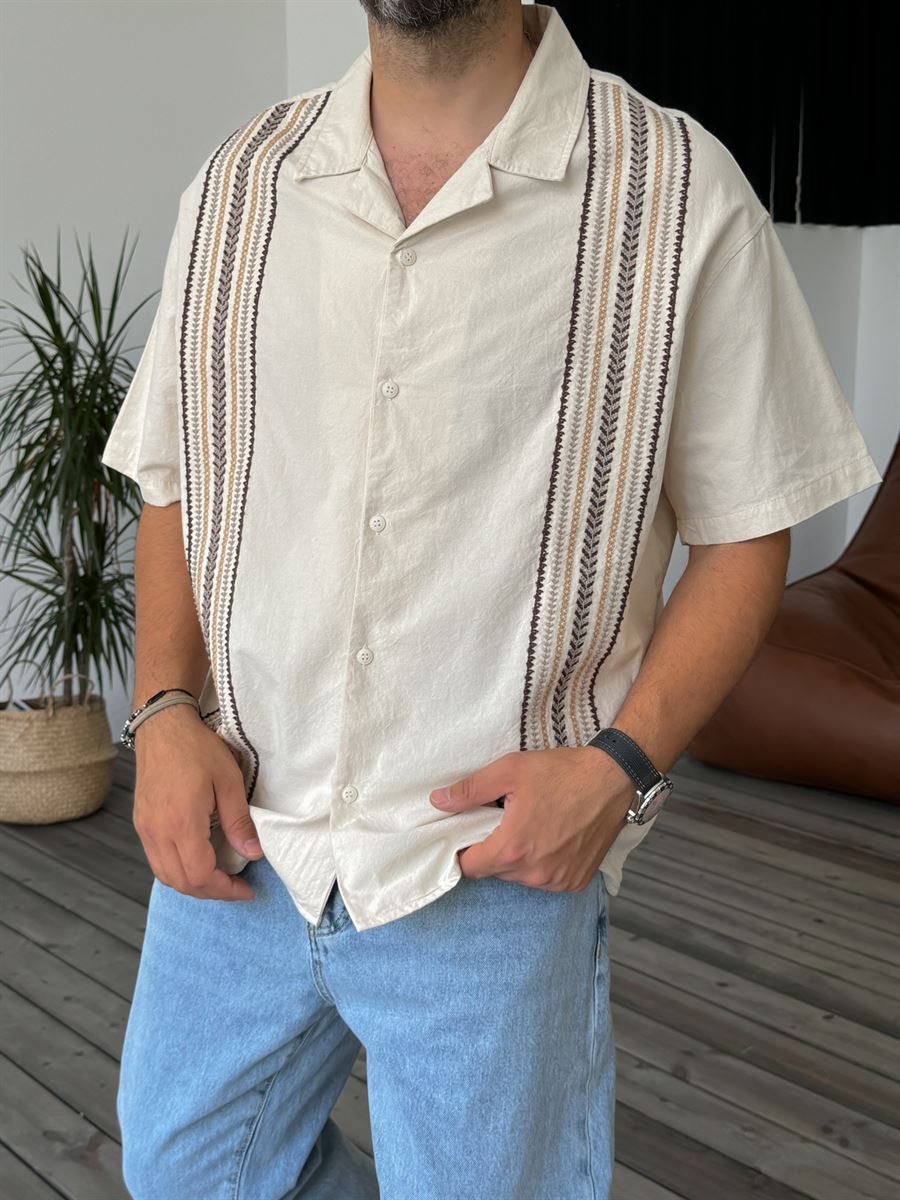 Embroidered Short Sleeve Shirt