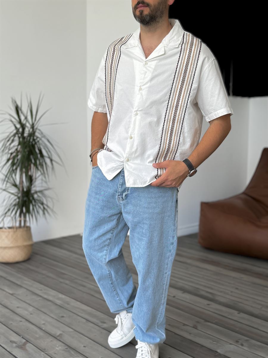 Embroidered Short Sleeve Shirt