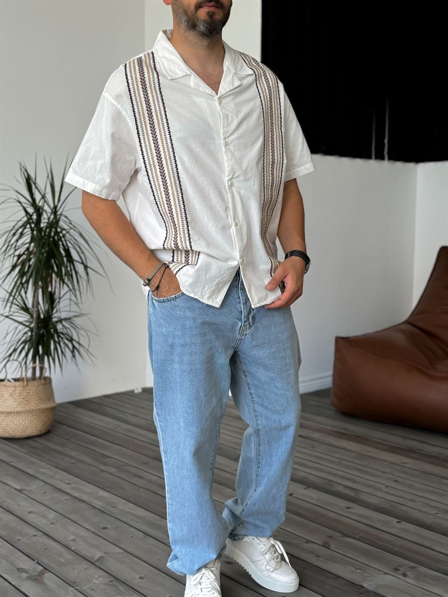 Embroidered Short Sleeve Shirt