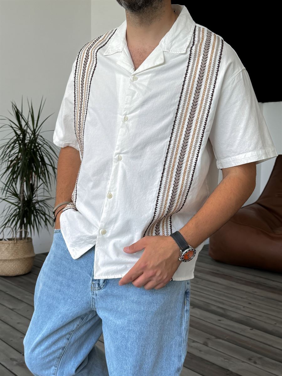 Embroidered Short Sleeve Shirt