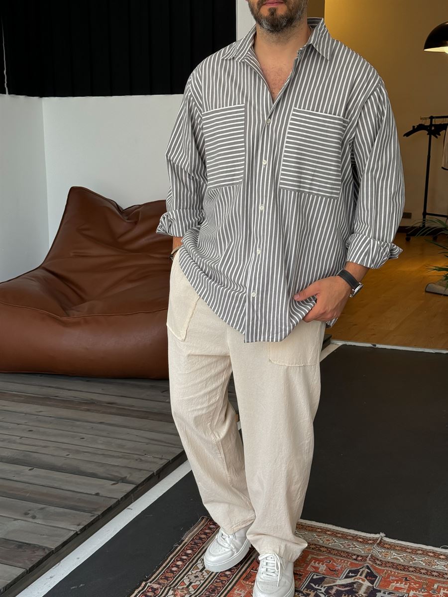 Reverse Stripe Pocket Shirt