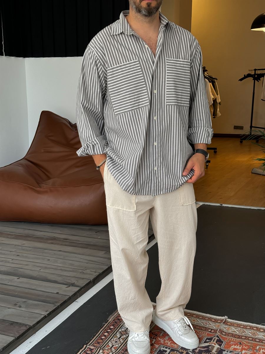 Reverse Stripe Pocket Shirt