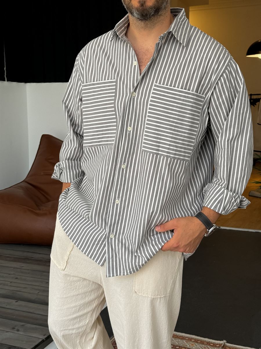 Reverse Stripe Pocket Shirt
