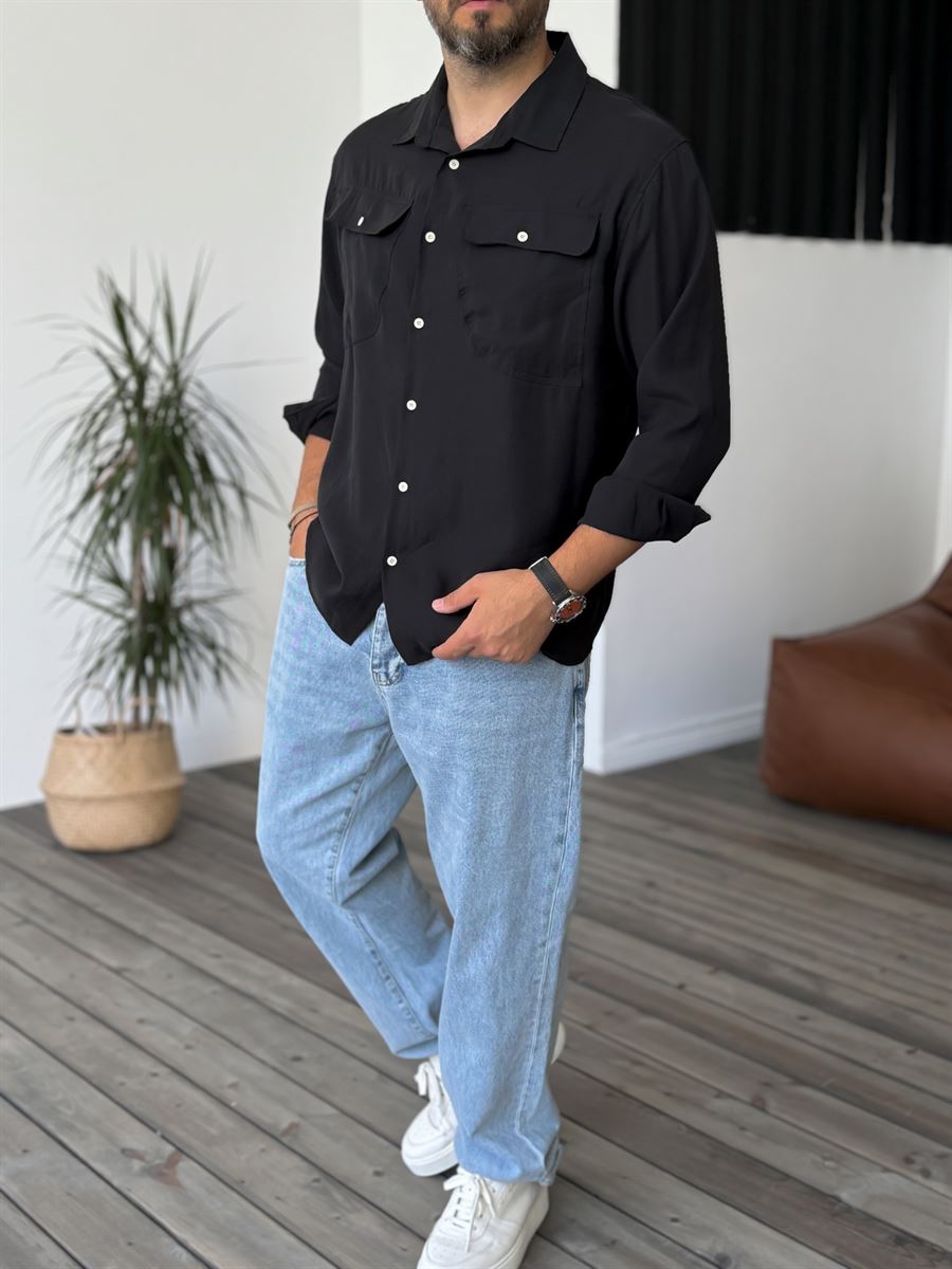 Buttoned Pocket Long Sleeve Shirt