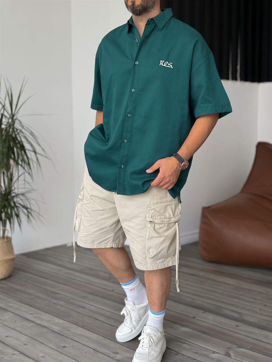 Res Embroidered Oversize Short Sleeve Shirt