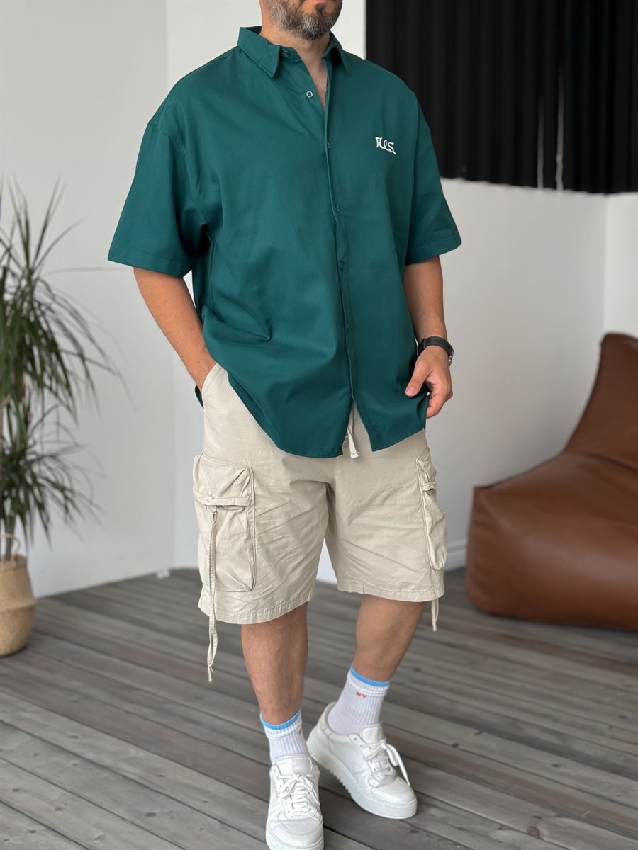 Res Embroidered Oversize Short Sleeve Shirt