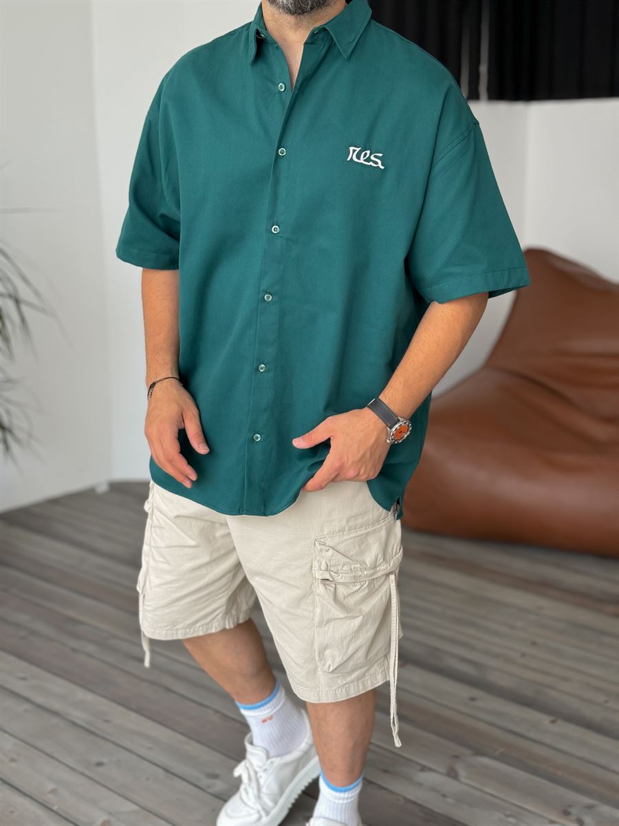 Res Embroidered Oversize Short Sleeve Shirt