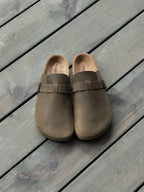 Faux Leather Sabo Clogs