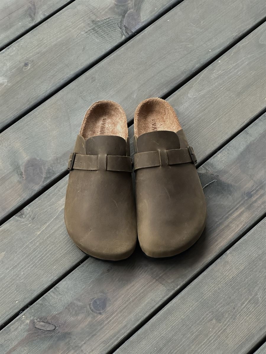 Faux Leather Sabo Clogs
