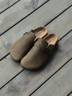 Faux Leather Sabo Clogs