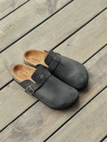 Faux Leather Sabo Clogs