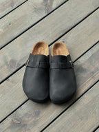 Faux Leather Sabo Clogs