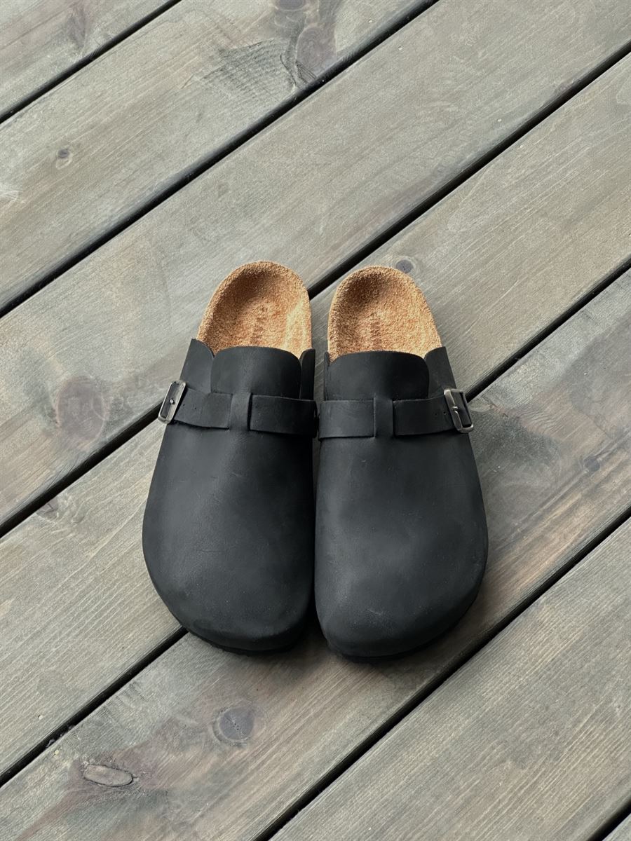 Faux Leather Sabo Clogs