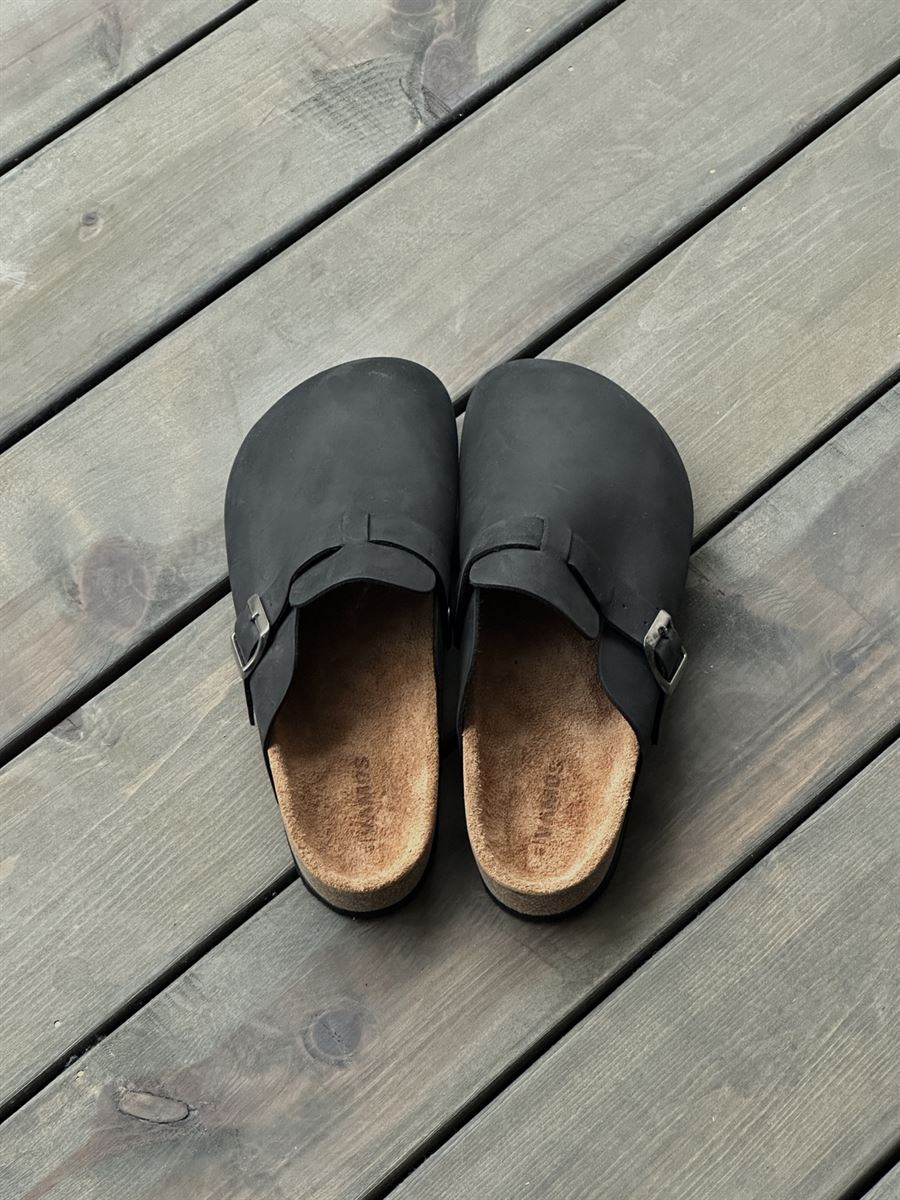 Faux Leather Sabo Clogs