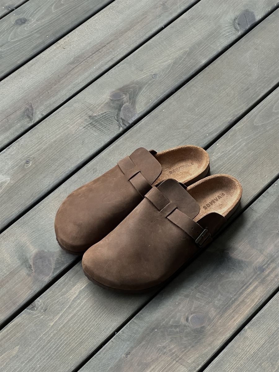Faux Leather Sabo Clogs