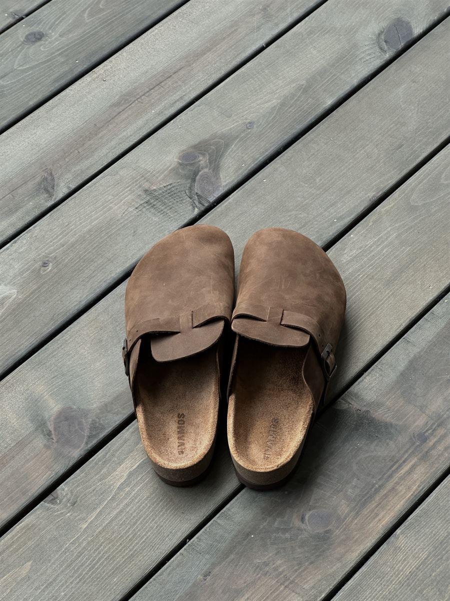 Faux Leather Sabo Clogs