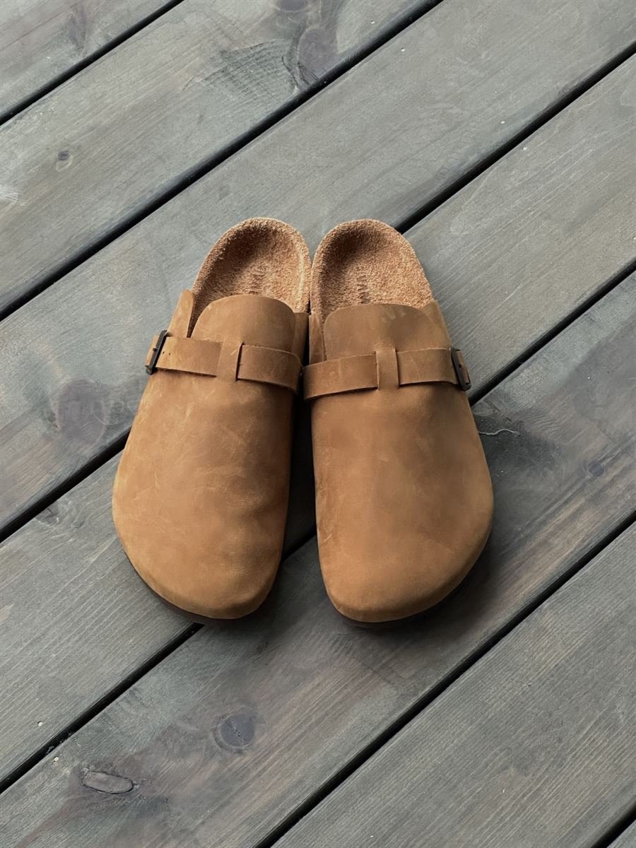 Faux Leather Sabo Clogs