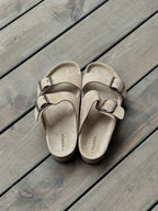 Faux Leather Buckle Sandals