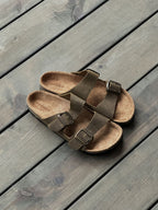 Faux Leather Buckle Sandals