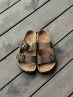 Faux Leather Buckle Sandals