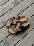 Faux Leather Buckle Sandals