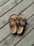 Faux Leather Buckle Sandals