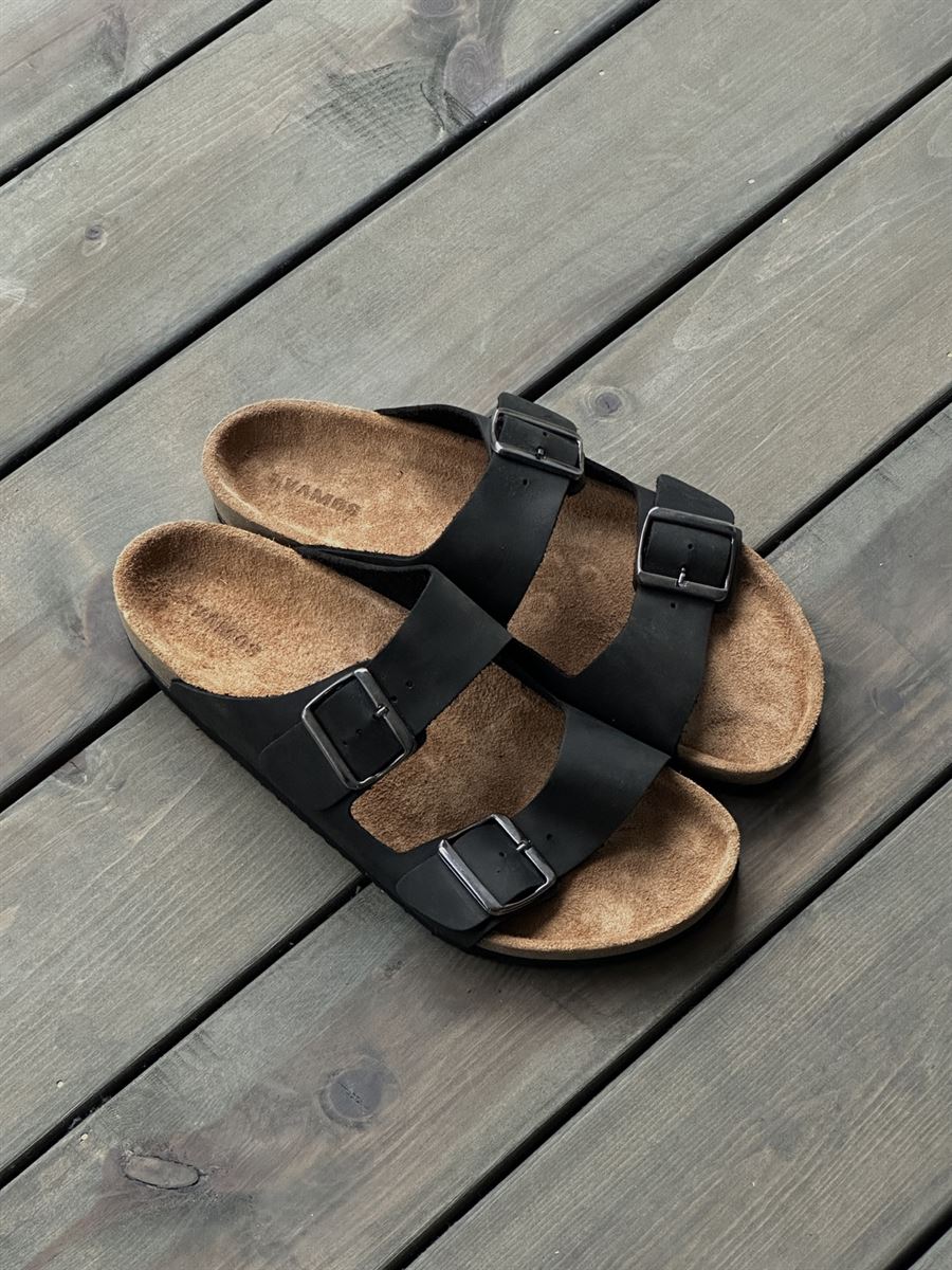 Faux Leather Buckle Sandals