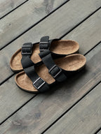 Faux Leather Buckle Sandals