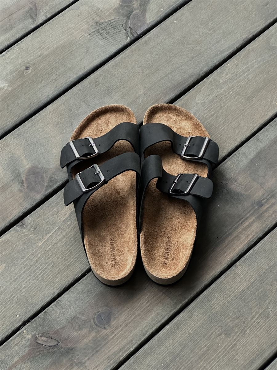 Faux Leather Buckle Sandals