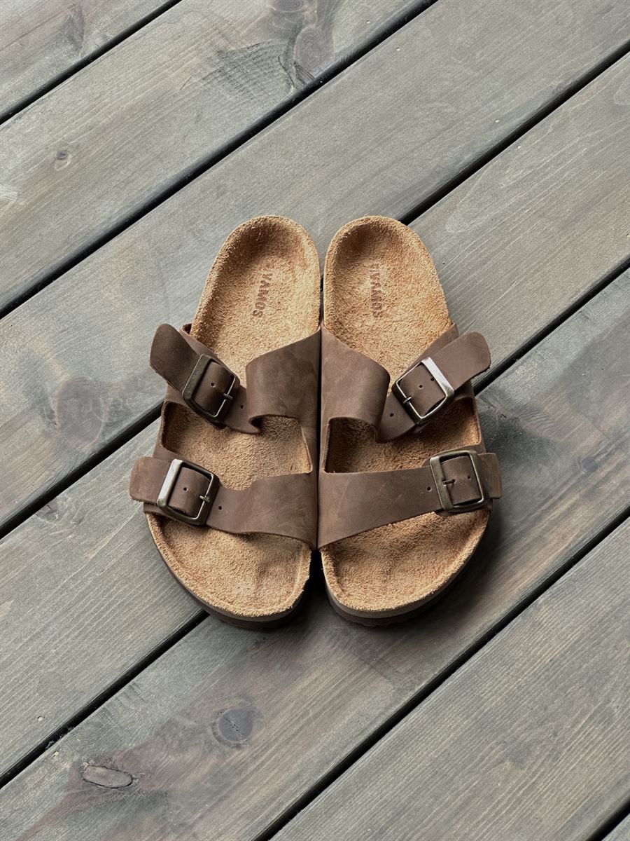 Faux Leather Buckle Sandals